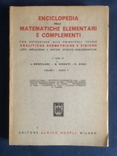 Enciclopedia delle matematiche elementari e complementi Vol I parte 1a Hoepli