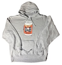 Universal Studios The Simpsons Duff Beer Sweater Size Small Gray Hoodie