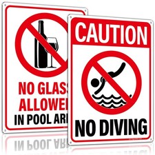 Dagui 11 Pack Pool Signs For Outside14 10 Printed Withno Diving No Glass