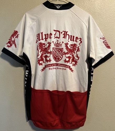 Twin Six Mens Alpe DHuez King The Mountains Cycling Jersey Brew Pub Size XL S427 - Picture 2 of 7