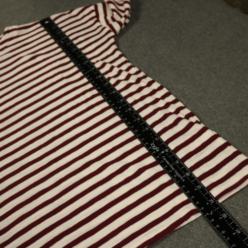 J. Jill 100% Cotton Striped Boatneck Long Sleeve Tee Shirt Burgundy & White SP - Picture 22 of 24