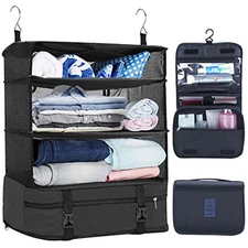 Portable Hanging Travel Shelves with Toiletry Bag Set, OUMEDUO Premium Durable 