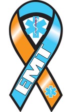 EMT Ribbon Vinyl Decal Sticker Choose Size ambulance service EMS rescue star