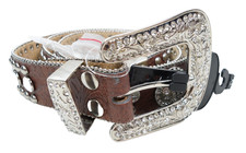 Nocona Belt Men Size XL 1.5x38-42 Western Rhinestone Cross Bling Cowboy