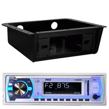 Pyle PLMRB29W Bluetooth MP3 USB AUX SD Receiver Player, Underdash Stereo Housing