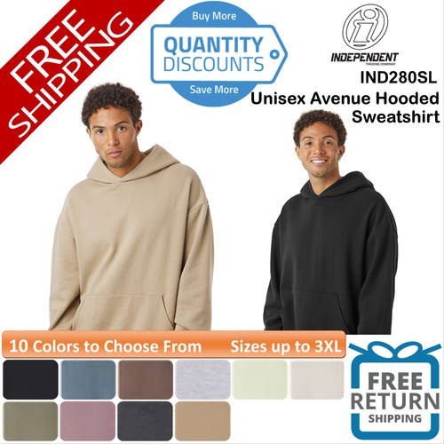 Independent Trading Co. Unisex Avenue Hooded Sweatshirt Up To 3XL IND280SL