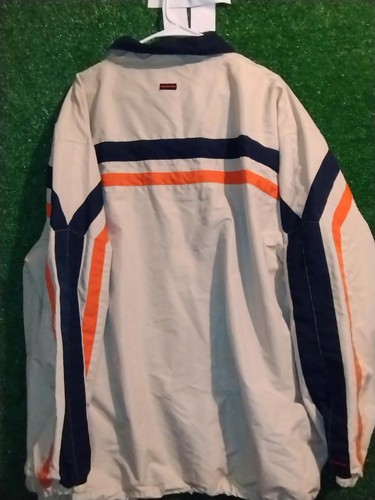 FUBU Vintage Mens Zip Up Jacket Chicago Bears Colors Size XL Tan Navy Orange - Picture 2 of 9