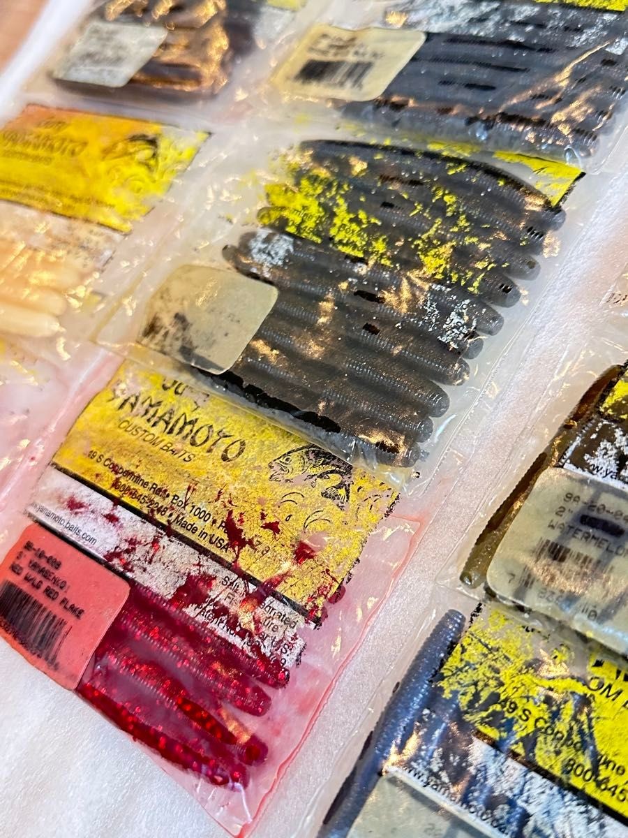 J. Gary Yamamoto Worm Set, including Grubs, Yamasenko, Twin Tail Grubs, Jumbo - Image 9