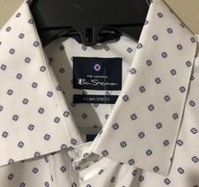 Ben Sherman Men's Shirt Floral Unique Print White Sz 16-16.5 32-33 NWT