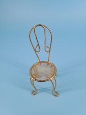 Sedia bistrot casa delle bambole in metallo miniatura color ottone