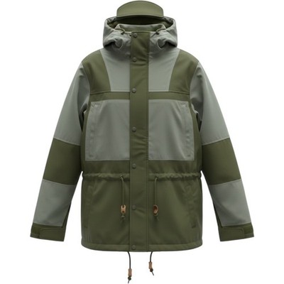 Alpine Design Mens Hooded Parka Jacket Olive Green Two Tone Size M New