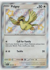 Pidgey 196/091 Shiny Rare Paldean Fates Pokemon Holo Near Mint