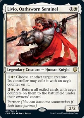 Livio, Oathsworn Sentinel - CMR MTG - Light Play