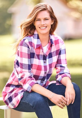 Woman Within Plus Size Classic Flannel Shirt