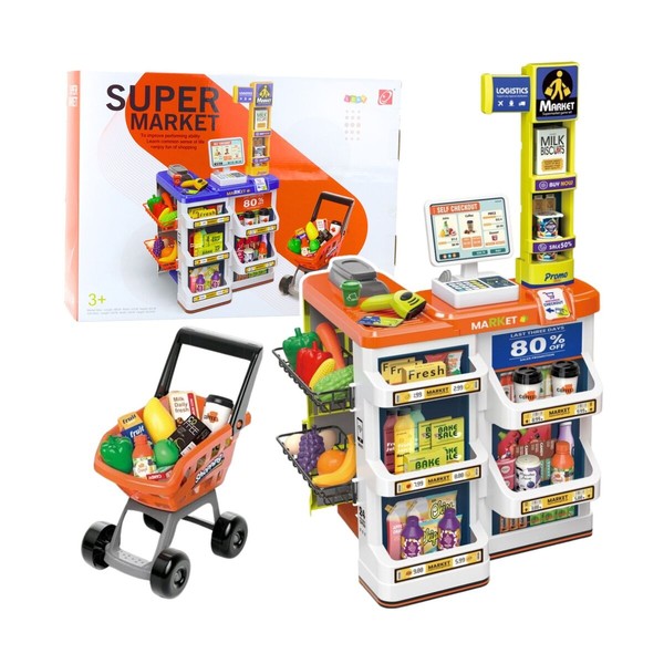 Kaufladen-Set: Kasse, Einkaufswagen, Scanner, Supermarkt-image
