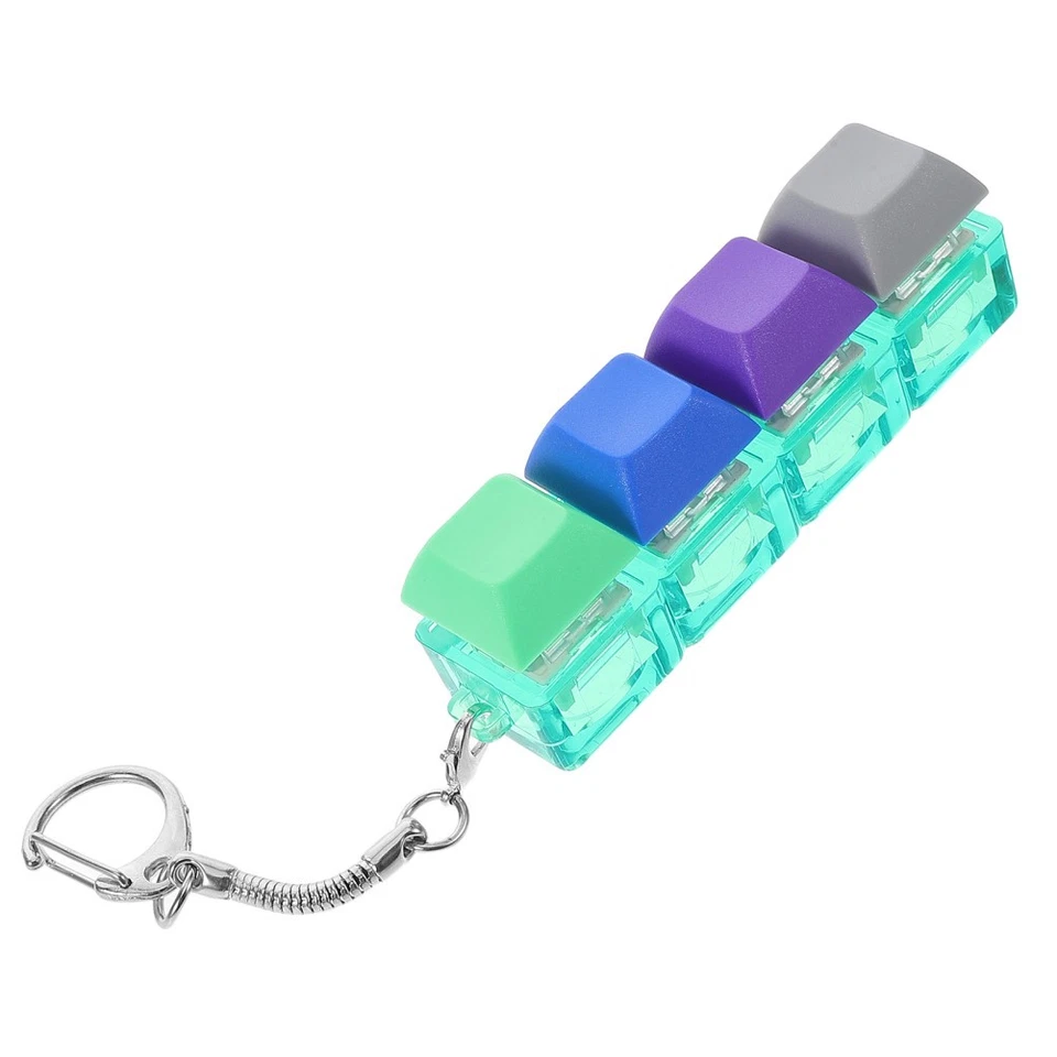 Transparent Mechanical Key Cap Key Chain Keyboard Button For Sensory Play And