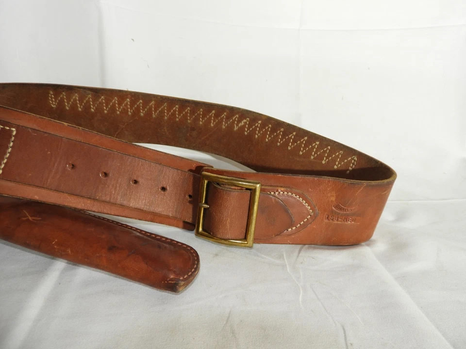 Hunter Leather Gun Belt & Holster Set 158-Med Belt & 1100 26 Holster Western - Image 2 of 4