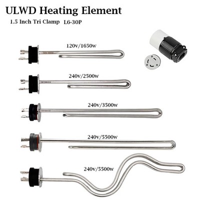 1.5'' Tri Clamp Kettle Heating Element Stainless Steel Foldback Ripple 240V 120V