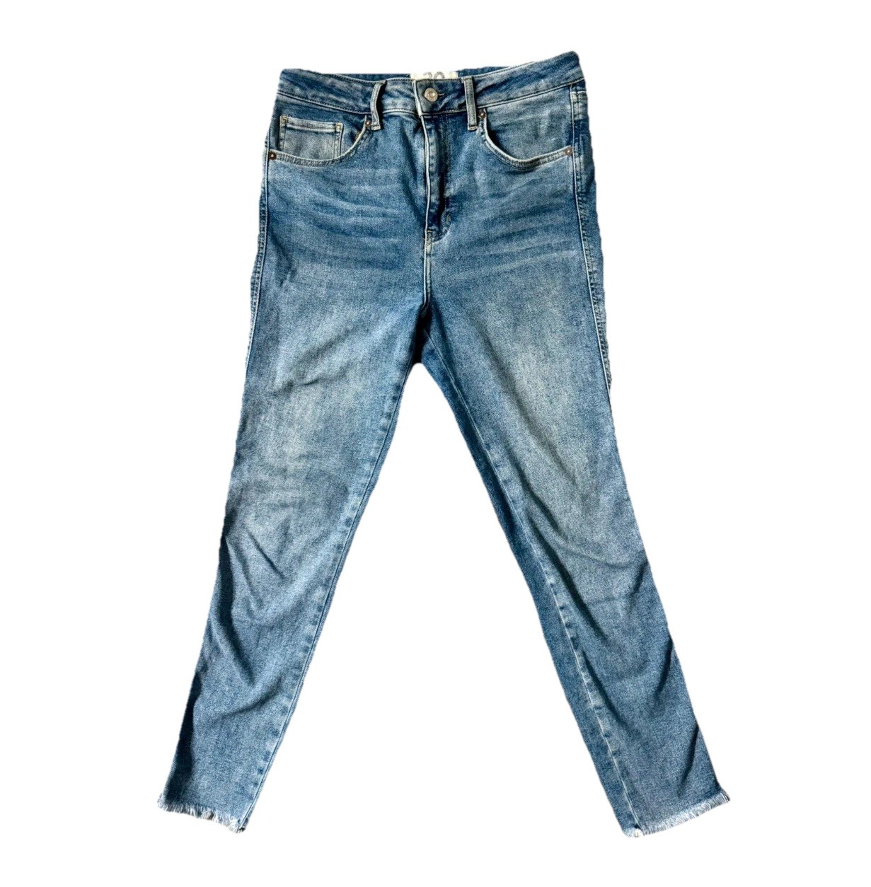 Free People We The Free Skinny Ankle Jeans Womens 30 Distressed Raw Hem