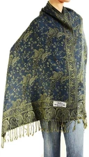 Women's 80x27" Woven Reversible Paisley Pashmina Shawl Wrap Scarf Stole