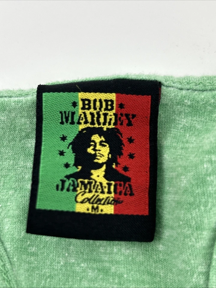 Bob Marley one love Jamaica Collection rare tank top green w/Bob & flowers Sz M - Image 3 of 4