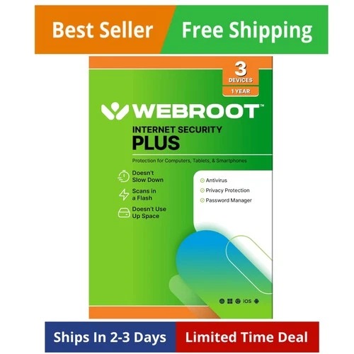 Internet Security Plus | Antivirus Software 2026 | 3 Device | 1 Keycard for ...