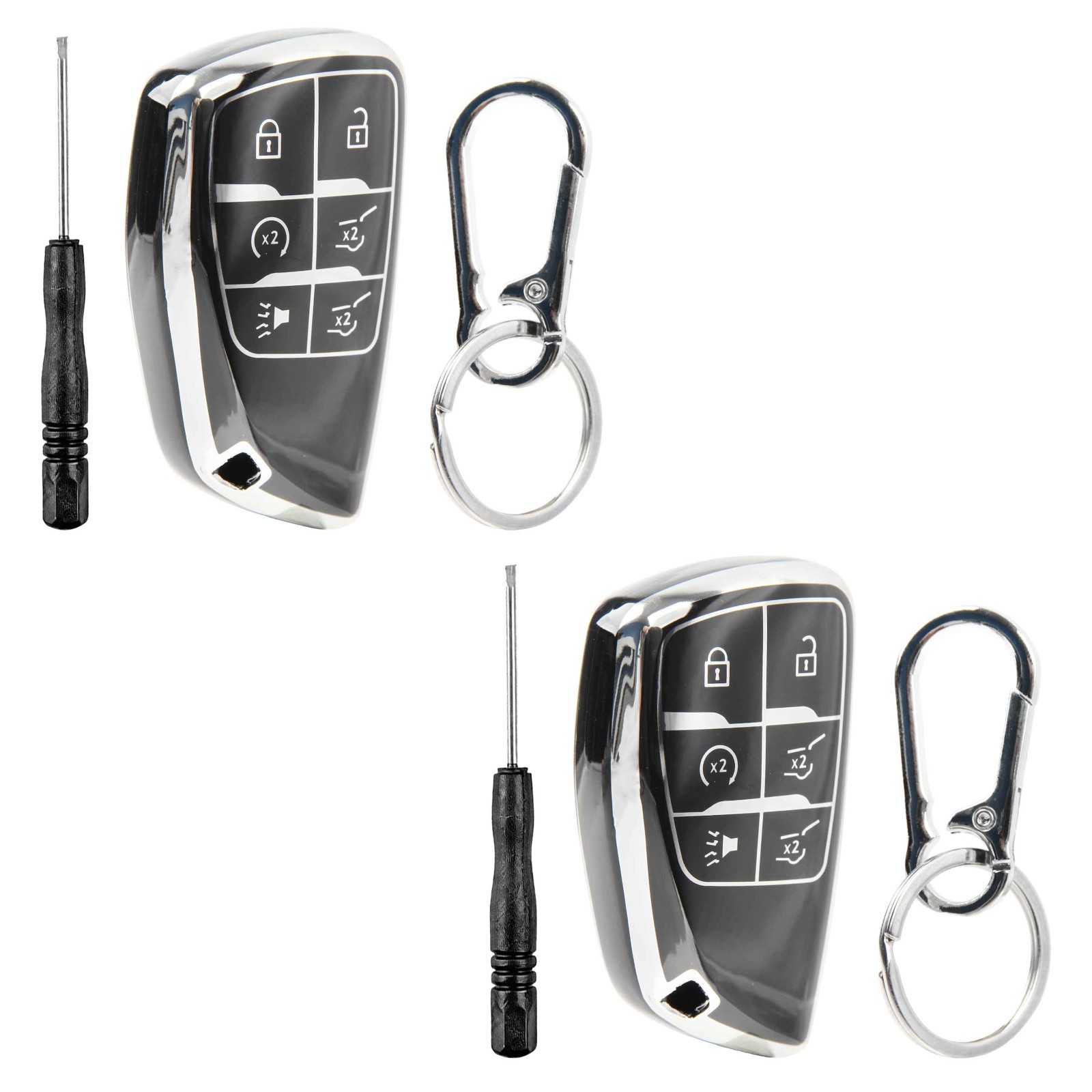 2 Remote Fob Shell Case Polymer Cover for 2021 2022 2023 2024 Chevrolet Tahoe 6b