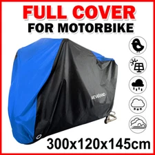 NEVERLAND Motorcycle Cover Waterproof Dust UV Snow Rain Protect Storage to 118"