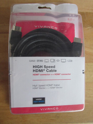 High Speed HDMI Anschlusskabel  5m  Farbe: Schwarz / Aktion KB2
