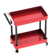 (Red)Service Tool Cart | 2-Tier Tools Storage Trolley | Mobile Workshop