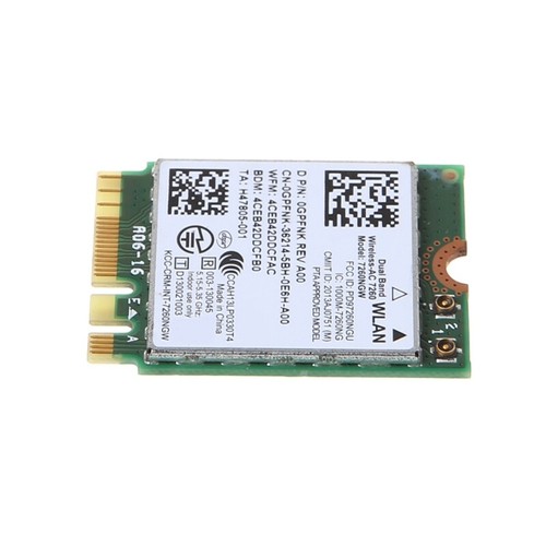 Dell Intel Dual Band Wireless-AC 7260 7260NGW NGFF M.2 Bluetooth-compatible WiFi - Picture 5 of 10