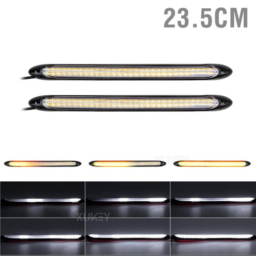 2x Front Fender LED Strip Turn Signal Car Truck DRL Daytime Running Light DRL - Picture 11 of 12