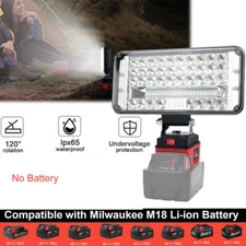 Cordless LED Work Light for Milwaukee m18 18V Lithium Batteries Outdoor Camping