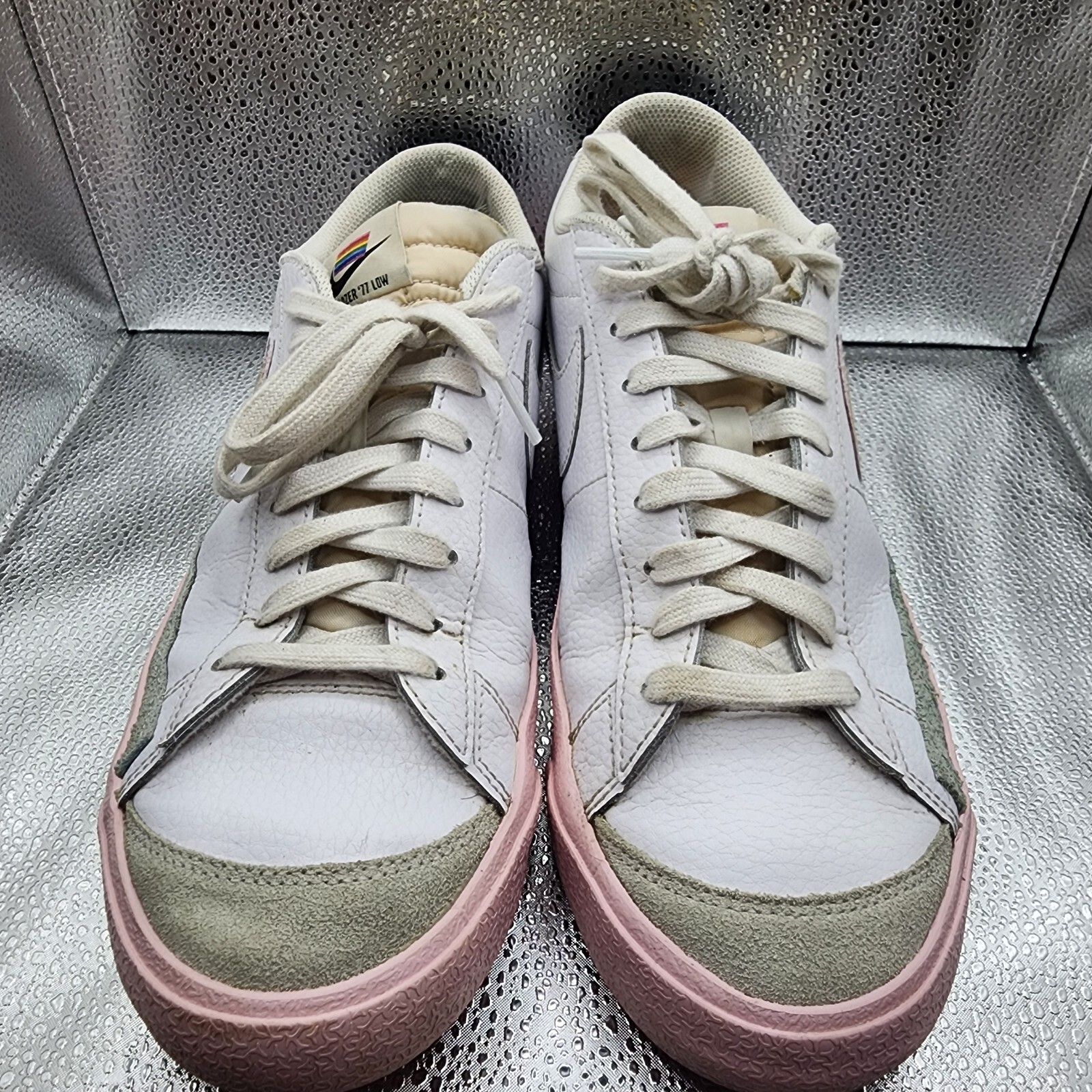 SAOLA ? Scarpe Nike Blazer Low '77 Uomo 10.5 Sneakers Bianco Rosa DD3034 100 LGTBQ