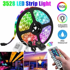 5M 16.4ft RGB Waterproof 300 LED 3528 SMD Flexible Strip Light 12V+Remote+Power