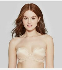 lot of 2 Push Up 32D Convertible Bra - Auden Beige strap/strapless New W Tags