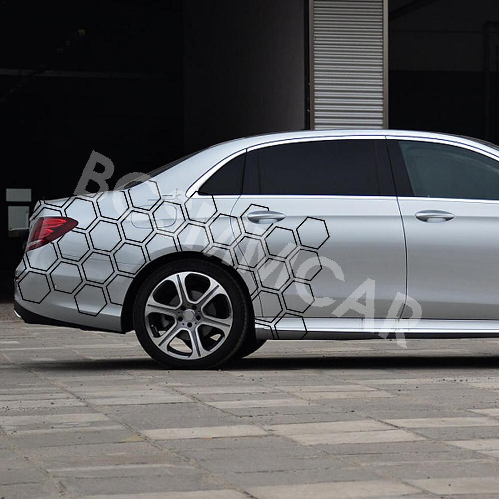 Stylish Honeycomb Hexagon Stickers Decorative Vinyl Decal Car Body 40*200cm
