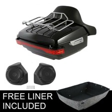 King Trunk Backrest Rack Speakers Light Fits For Harley  Touring 2014+