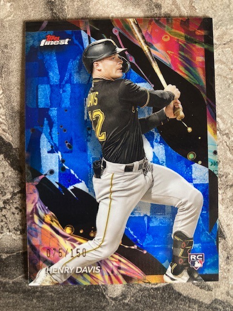 2024 Topps Finest Henry Davis RC #163 Uncommon Blue Refractor SP #75/150