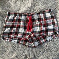 Old Navy Flannel Plaid Pajama Shorts Womens Size XXL Red Pajamas Pjs Drawstring