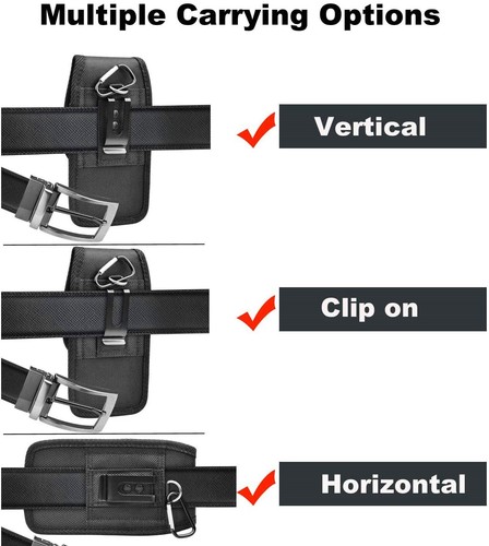 Universal 6.5in Belt Clip Holder Vertical/Horizontal Carrying Pouch W/ Card Slot - Picture 21 of 23