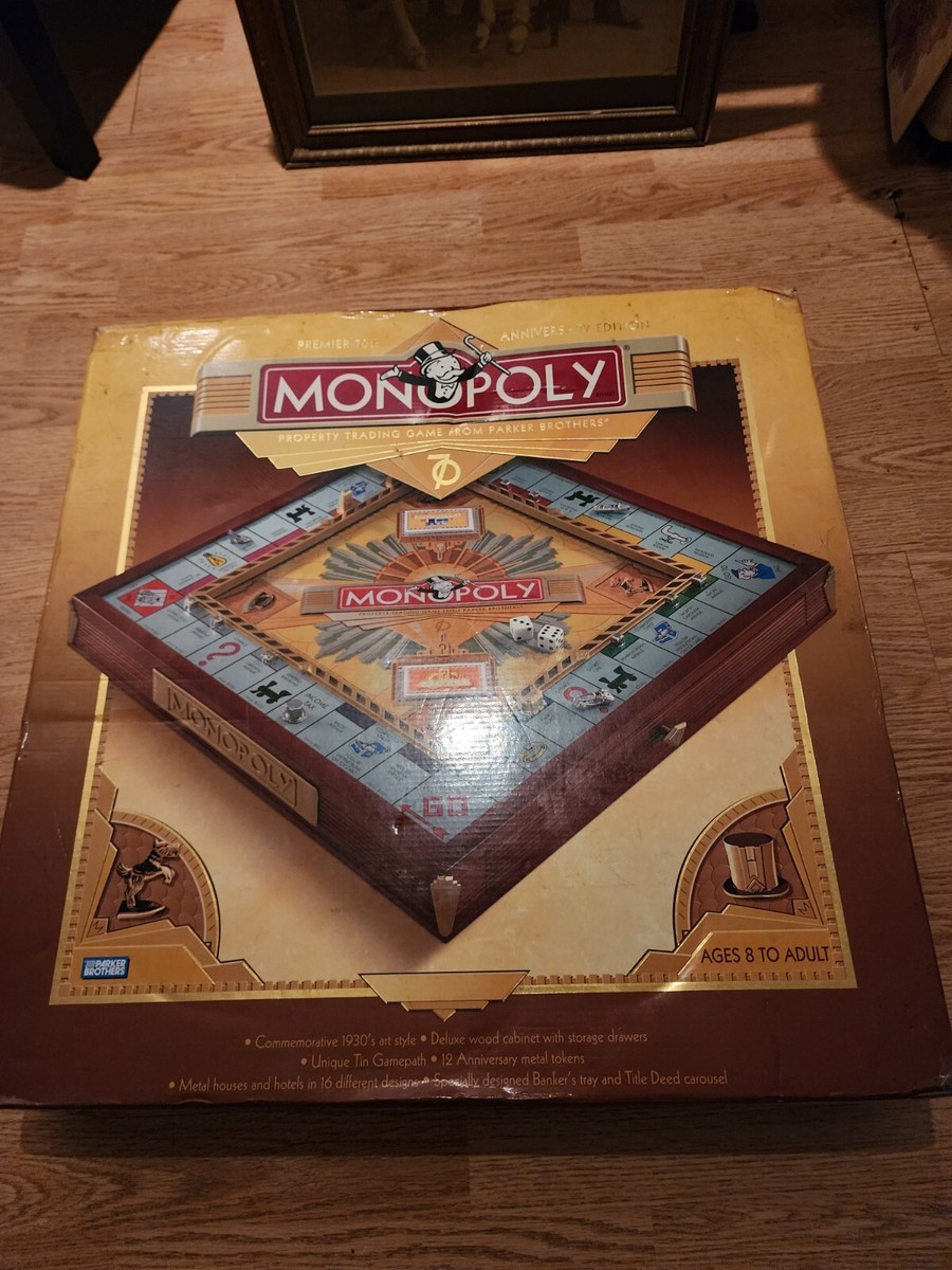New! Unopened!Monopoly Premier 70th Anniversary Deluxe Wood