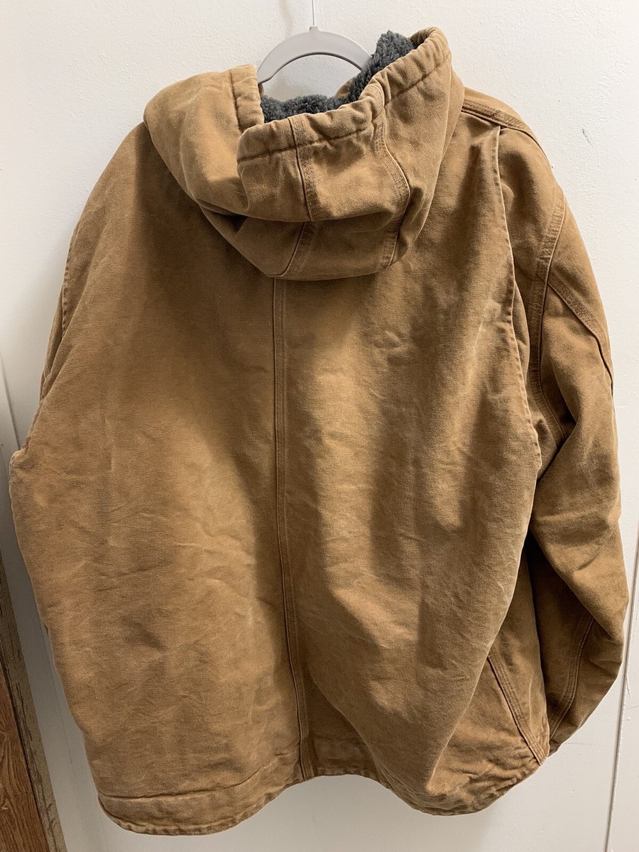 Carhartt Hooded Jacket J141-211 Sherpa Lined Brown 3XLT | eBay Carhartt Hooded Jacket J141-211 Sherpa Lined Brown 3XLT | eBay