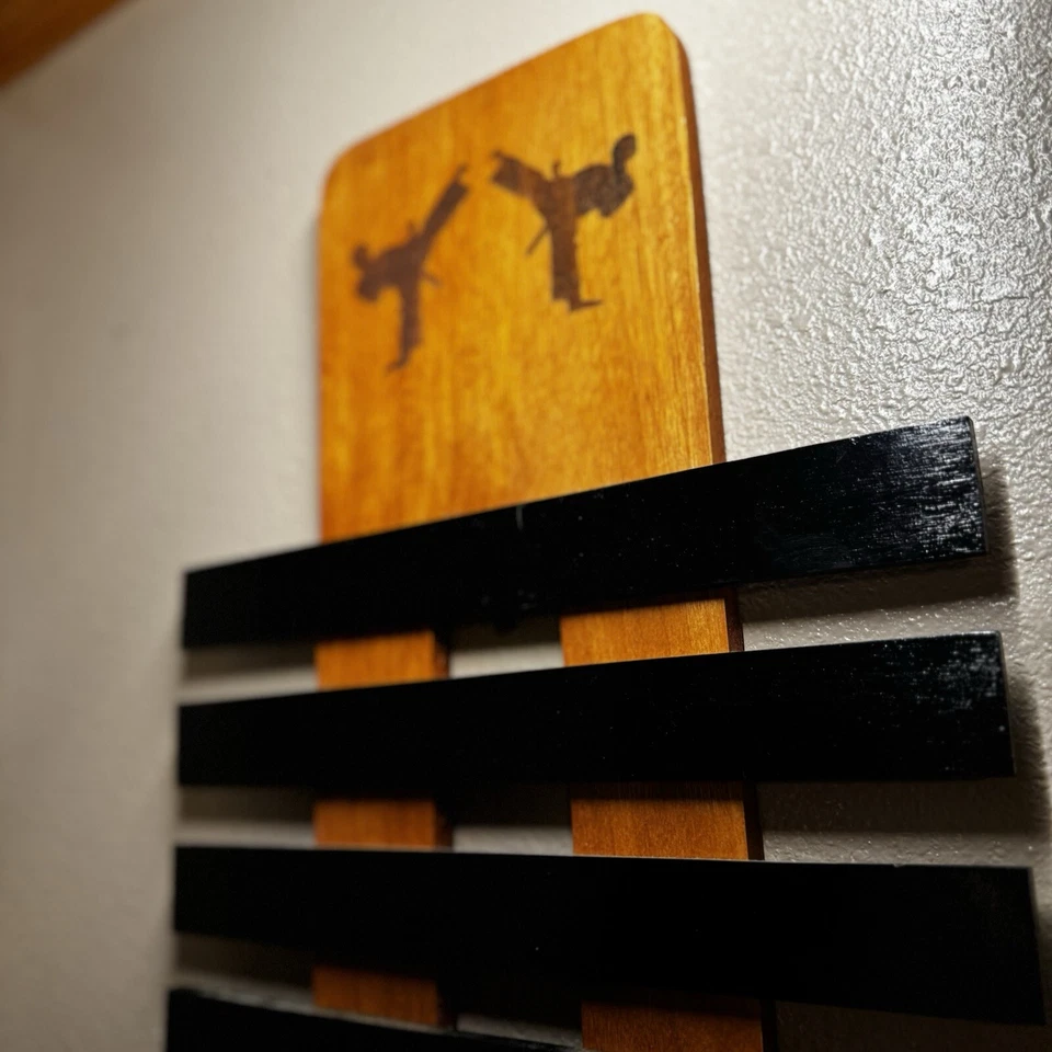 Wooden Karate Belt Display Rack Martial Arts MMA Jui Jistu Belt Holder 10 belts - Image 4 of 4