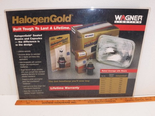 Vintage Cooper Automotive Wagner Lighting Halogen Gold 1996 Reference Poster - Picture 2 of 10