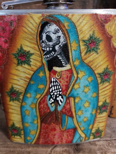 Skeletons on 6 oz. Stainless Steel Flask ~ Day of the Dead ~ - Picture 10 of 10