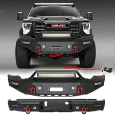 Yeego Front / Rear Bumper W/Winch Plate For 2020-2023 GMC Sierra 2500 HD/3500 HD