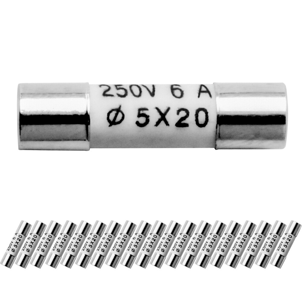 20PCS 0.520A Fast Blow Acting Quick Ceramic Fuses Ceramic 6x30/5x20mm