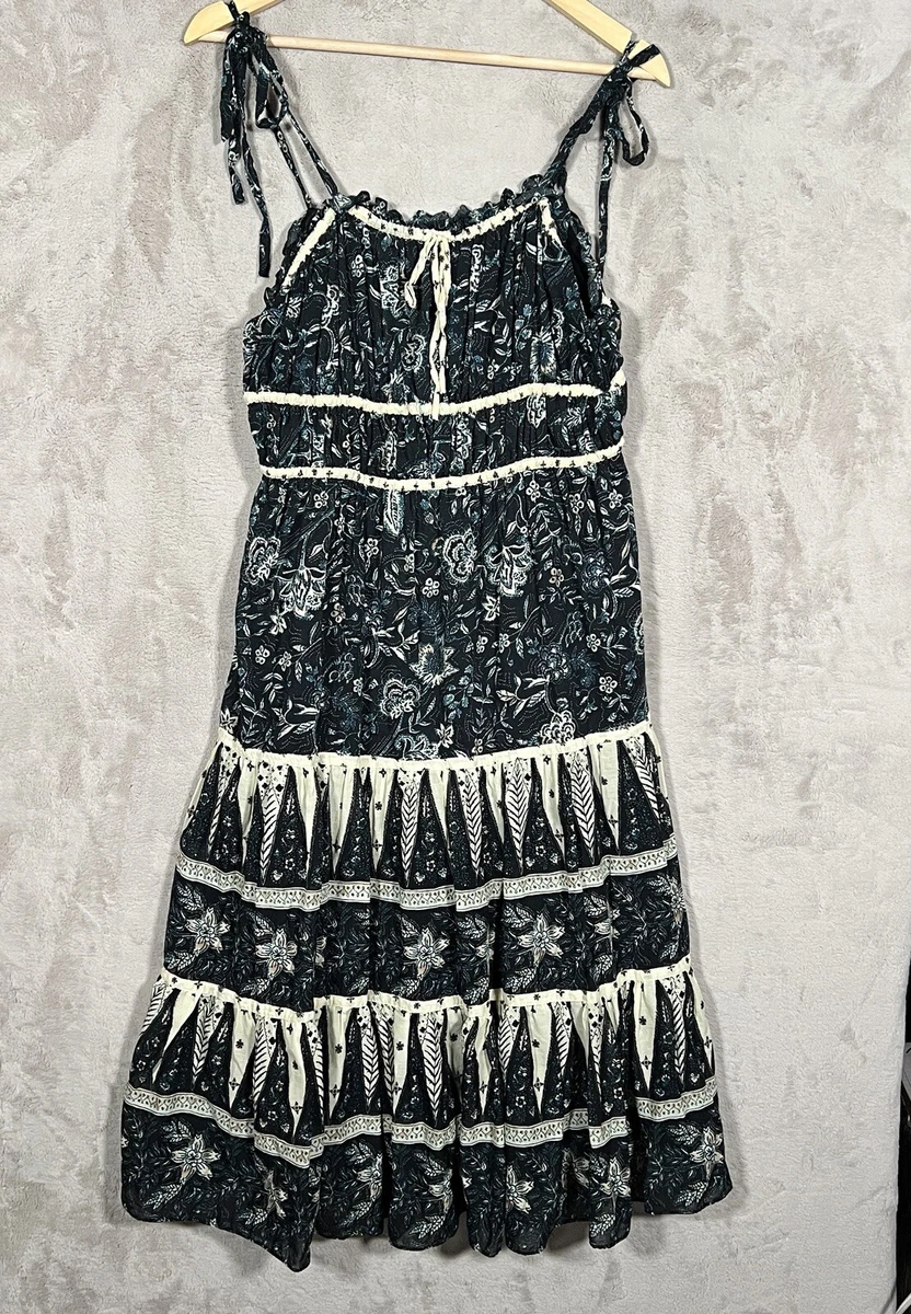 Christian Lacroix Dress Womens Size Medium Floral Green Tiered Sleeveless |  eBay