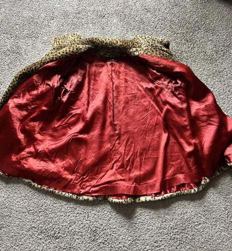 Vintage Donnybrook Leopard Print Faux Fur Coat Small Mob Wife Retro 90s Y2K - Picture 3 of 7